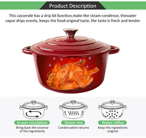 Four hollandais rond <span class=keywords><strong>en</strong></span> <span class=keywords><strong>fonte</strong></span> émaillée <span class=keywords><strong>en</strong></span> <span class=keywords><strong>fonte</strong></span> de fer meilleur vente <span class=keywords><strong>en</strong></span> gros 4 casseroles fabricants de marmites à <span class=keywords><strong>pain</strong></span> fours casserole - Product Image 2