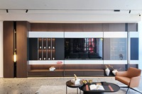 Meuble TV moderne en bois, console multimédia, centre de divertissement avec rangement personnalisé pour salon, meubles contemporains pour la maison américaine