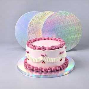 Plateau à gâteau rond jetable, support à dessert moderne, assiette en papier de qualité alimentaire, plateau à gâteau de 10 pouces - Product Image 4