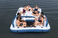 Île flottante gonflable multi-personnes grande capacité, matelas pneumatique double usage pour fêtes et rassemblements estivaux