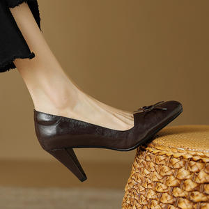 Zapatos de Novia Franceses Mary Jane para Mujer, Verano 2026, con Tacón Grueso, Tiras Cruzadas Transpirables y Cuero Genuino - Product Image 3