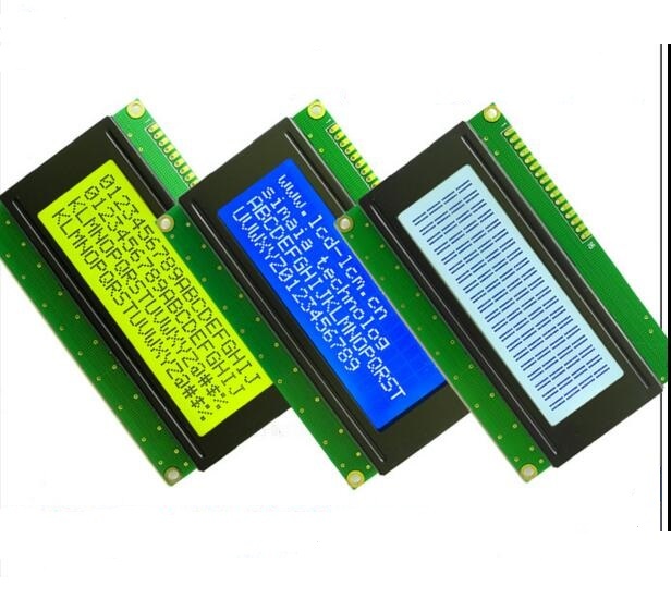 20x4 character LCD display module with yellow green color