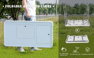 Bàn gấp dã ngoại, bàn làm sạch, bàn lọc cá, bàn câu cá có vòi nước và ống thoát nước dùng cho cắm trại - Product Image 5