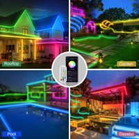 50FT65FT100FT RGB LED Bande Lumières Étanche IP65 App Télécommande Changement de Couleur Musique Sync Party RGB Led Lumières