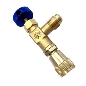 วาล์วนิรภัยมือสำหรับเครื่องปรับอากาศ R410 และ R22 อะแดปเตอร์เติมน้ำยาทำความเย็น ป้องกันการรั่วไหลและน้ำแข็งเกาะ อะแดปเตอร์วาล์วนิรภัย - Product Image 1