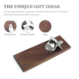 Abridor de Botellas de Cerveza Automático de Diseño Innovador, Resistente al Óxido, con Recolector de Tapas de Madera, Magnético para Montar en la Pared del Refrigerador - Product Image 6