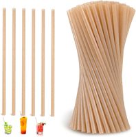 Pajitas Desechables de Caña de Azúcar, Biodegradables, Ecológicas, de Bagazo, Reciclables