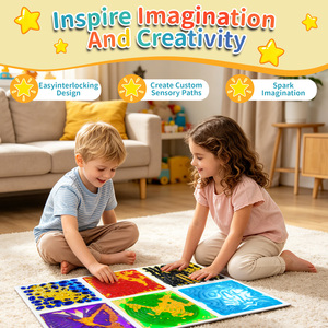 Dalles de sol sensorielles liquides texturées, tapis d'enseignement <span class=keywords><strong>Montessori</strong></span> pour les cours de cognition sensorielle préscolaire - Product Image 4