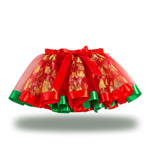 Nouvelle Collection 2026 – <span class=keywords><strong>Jupe</strong></span> <span class=keywords><strong>Tutu</strong></span> Imprimée Arbre de Noël Doré et Volumineuse pour Filles – Robe de Princesse pour Enfants (Petite et Moyenne Taille) - Product Image 4
