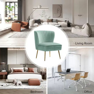 Phong cách Bắc Âu đồ nội thất phòng khách bên ghế phòng ngủ Nhung Màu Xanh lá cây giọng ghế để bán - Product Image 6