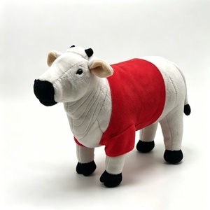 Peluche de vaca personalizado, peluche de animal de granja, peluche de vaca con camisa roja, lindo peluche de vaca, juguete de peluche de vaca, peluche de vaca blanca - Product Image 4