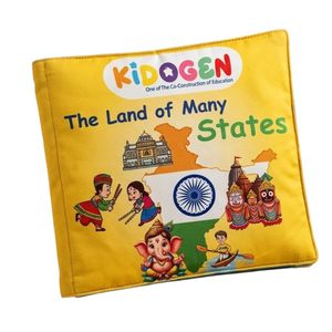 Libro de tela de los estados de la India KIDOGEN para niños |   Libro de aprendizaje sobre el mapa y los estados de la India |   Actividad de identificación geográfica para niños pequeños - Product Image 1