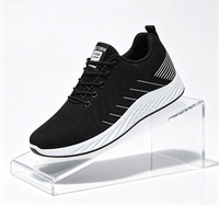 Chaussures de course décontractées pour hommes, en maille tricotée, à lacets, légères, confortables, imperméables, tendance, pour la marche en plein air