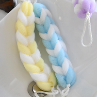 Vente en gros de barres de bain en maille naturelle en microfibre écologique Pouf à bulles Luffa Bouffée de douche Éponge de bain