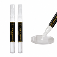 Stylo colle à dentelle 5 ml, forte tenue, adhésif imperméable pour perruque, applicateur de précision pour l'installation de perruques Lace Front