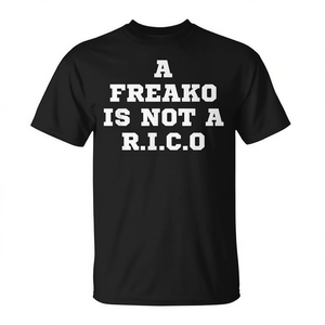 T-shirt A Freako Is Not A Rico promozionale in cotone nero per adulti unisex - Product Image 2