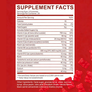 OEM/ODM Kräuter-Obst-Gemüse-Gummis für Allgemeines Wohlbefinden, Vitamin-Gummis für Erwachsene und Kinder, Multivitamin 60 Gummis - Product Image 4
