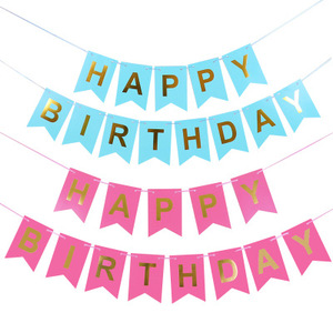 Vendita calda rosa blu 10.5*16.5CM buon <span class=keywords><strong>compleanno</strong></span> lettera carta coda di pesce abbronzante Banner per la decorazione della festa di <span class=keywords><strong>compleanno</strong></span> - Product Image 2