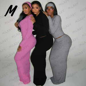 Ingrosso Abiti da <span class=keywords><strong>Donna</strong></span> in Cotone Autunno Inverno 2025 Abito Lungo <span class=keywords><strong>Elegante</strong></span> da <span class=keywords><strong>Donna</strong></span> con Vestibilità Aderente Set Abito Casual Maxi - Product Image 5