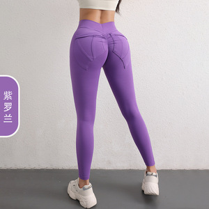 Legging de sport pour femme, taille haute élastique, effet galbant, avec grandes poches, extensible dans les quatre sens, respirant, pour le yoga et le fitness - Product Image 4