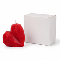 Bougie parfumée en forme de cœur rouge avec boîte cadeau pour les cadeaux de mariage et les cadeaux de la Saint-Valentin