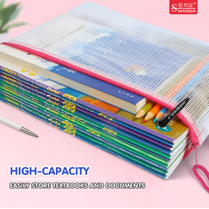 Bolsa de archivo con cremallera y letras <span class=keywords><strong>A4</strong></span> impermeable con logotipo personalizado, paquete de 12 uds/24 uds, bolsa de documentos, bolsas de viaje multiusos, bolsa de malla con cremallera de PVC - Product Image 4