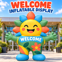 Mascotte gonflable géante en forme de tournesol, personnage gonflable coloré en forme de fleur pour la foire de printemps, l'ouverture des écoles et comme accessoire photo pour les bourses