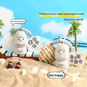 LLavero de Anime al por mayor genuino Oh My Moai muñeca bolsa colgante pequeño regalo mosquetón para parejas accesorio llavero personalizado llavero - Product Image 3