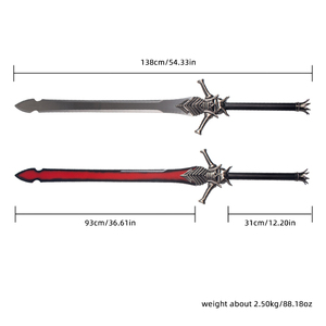Vente chaude 138cm 2.5kg Cosplay Épée Collection Décoration <span class=keywords><strong>Devil</strong></span> <span class=keywords><strong>May</strong></span> <span class=keywords><strong>Cry</strong></span> <span class=keywords><strong>Dante</strong></span> Rébellion Épée - Product Image 2