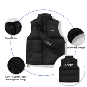 Abbigliamento autunno 2024 piumino donna <span class=keywords><strong>uomo</strong></span> Unisex Logo personalizzato piumino senza maniche <span class=keywords><strong>con</strong></span> borsa gilet in poliestere - Product Image 2