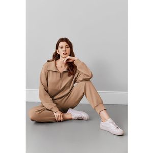 Women Tracksuit Set <b>Long</b> Sleeve Half Zip Sweatshirt Joggers <b>Matching</b> Outfit Casual Autumn Wear Breathable Comfortable Sportswear - Product Image 5