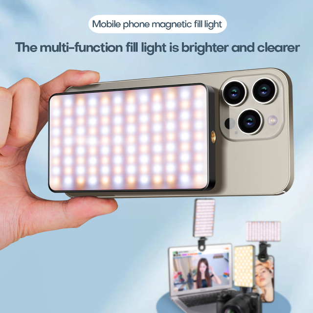 Mini Portable M19 Magnetic Pocket Fill Light Magnetic RGB Camera Flash Light Full Color for Phone Live Broadcast Video Vlogging
