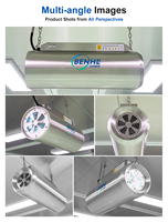 Stérilisateur d'air au plafond en acier inoxydable SUS304 avec technologie double lampe ozone et UV pour équipement d'atelier