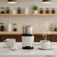 Moulin à café électrique automatique 65g, lames en acier inoxydable, boîtier en plastique, pour usage domestique, facile à utiliser, mini moulin à épices