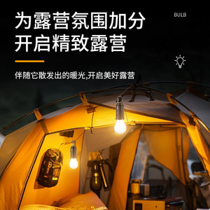 ไฟแคมป์ปิ้งพลังงานแสงอาทิตย์ LED หลอดไส้ทังสเตนแบบชาร์จไฟได้ สำหรับใช้กลางแจ้งในเต็นท์ พร้อมตะขอสำหรับใช้ในกรณีฉุกเฉิน - Product Image 5