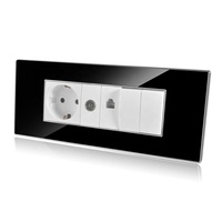 Interrupteurs et prises connectées personnalisables pour la maison intelligente avec panneau en verre pour prises standard UE, Royaume-Uni, Italie, interrupteur mural pour éclairage, installation facile