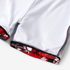 Conjunto de Bikini Personalizado de Una Pieza para Familia, 4 Piezas, Traje de Baño Deportivo para Mujer, Estampado de Flores Rojas - Product Image 6