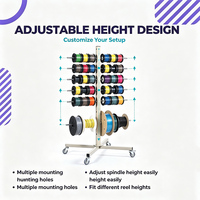 Distributeur de bobines de fil personnalisé JH-Mech, structure à hauteur réglable, aménagement vertical peu encombrant, 360° °   Étagère de rangement pour bobines avec roulettes pivotantes