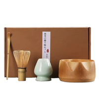 Ensemble Matcha : Fouet en bambou pour le thé Matcha, fouet et bol traditionnels pour Matcha (4 pièces) MC02
