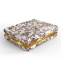Table basse en marbre Calacatta Violla de luxe au design moderne, table à thé pour le salon, meubles
