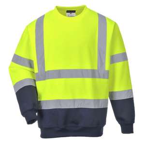 PORTWEST - B306YNRS Sweat-shirt bicolore haute visibilité jaune/bleu marine-EAN 5036108250288 HI-VIS WORKWEAR - Product Image 1