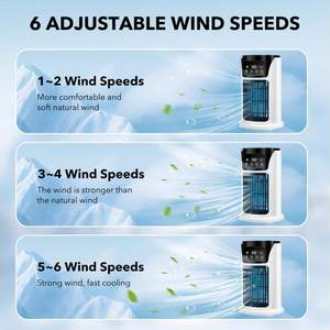 Ventilateur rafraîchisseur d'air évaporatif USB durable, 3 vitesses, avec minuterie, humidificateur, éclairage LED coloré pour la maison, la chambre, le bureau, l'utilisation sur le bureau - Product Image 5