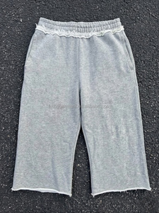Shorts vintage délavés pour hommes, shorts cargo personnalisés, style hip-hop, 100% coton, pantalons courts pour hommes - Product Image 3