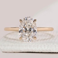 Anillo de Compromiso con Diamante Cultivado en Laboratorio de 2 Quilates, Corte Ovalado, Cuatro Puntas, Oro Sólido de 10K/14K/18K, Certificado IGI, CVD/HPHT, Personalizado