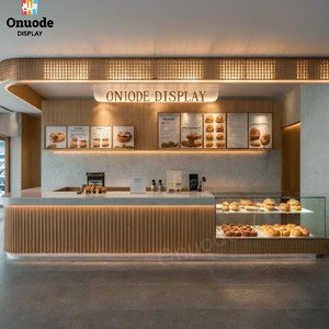 Muebles de <span class=keywords><strong>Café</strong></span> Personalizados de Primera Calidad |   Elegantes Accesorios de Madera para Tienda de Donuts |   Diseño Moderno de Barra de <span class=keywords><strong>Café</strong></span> para Dulces y Pasteles - Product Image 4