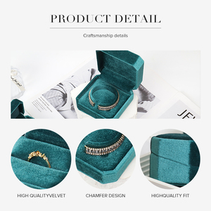 Muestra Gratuita de Caja de Joyería Mini de Lujo en Terciopelo y Cuero Sintético Color Caqui con Logotipo Personalizado, Caja de Empaque para Pulseras y Anillos - Product Image 4
