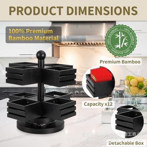 Rotating Tea Bag Storage Rack 2 Tier Swivel Design <b>Kitchen</b> Countertop Organizer For Tea Coffee Storage - Product Image 5