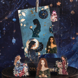 Paquete de 20 hojas de la colección de cuentos de hadas Estrella y <span class=keywords><strong>Luna</strong></span>, <span class=keywords><strong>libro</strong></span> de pegatinas con temática de hadas y diosas. - Product Image 3