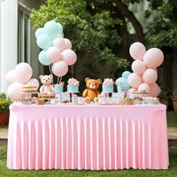 Nappe Tricotée 6 Pieds avec Volants pour Buffets Carrés Décoration de Mariage Extérieure pour Maisons Hôtels Disponible en Taille 4 Pieds