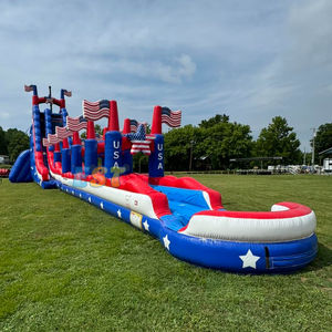 สไลเดอร์น้ำเป่าลมขนาดใหญ่ทำจากพีวีซีใช้กลางแจ้งแบบยักษ์สไลด์น้ำเชิงพาณิชย์พร้อมสระว่ายน้ำจากอเมริการักชาติดาว - Product Image 1